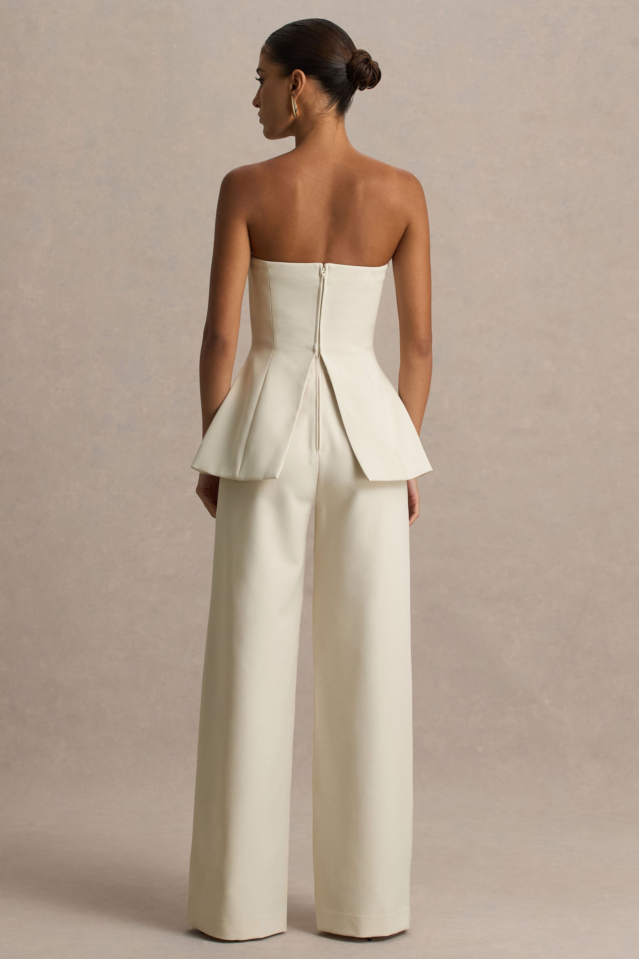 Zoey | Nude Bandeau Jumpsuit – Club L London - USA