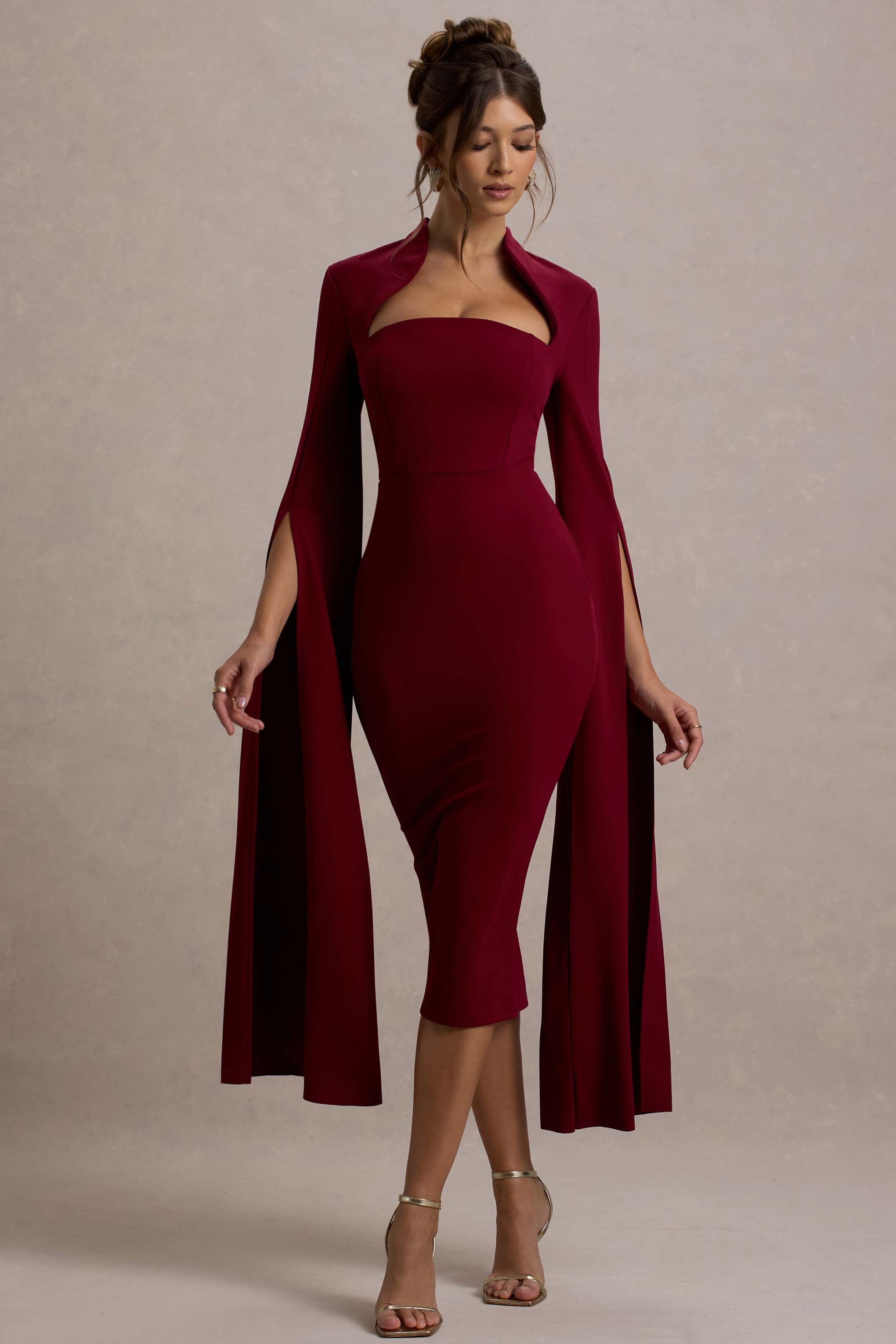 ■NICE CLAUP(ナイスクラブ)formal long dress CC467_SMOKY-BLUE-BLUSH_FRONT-