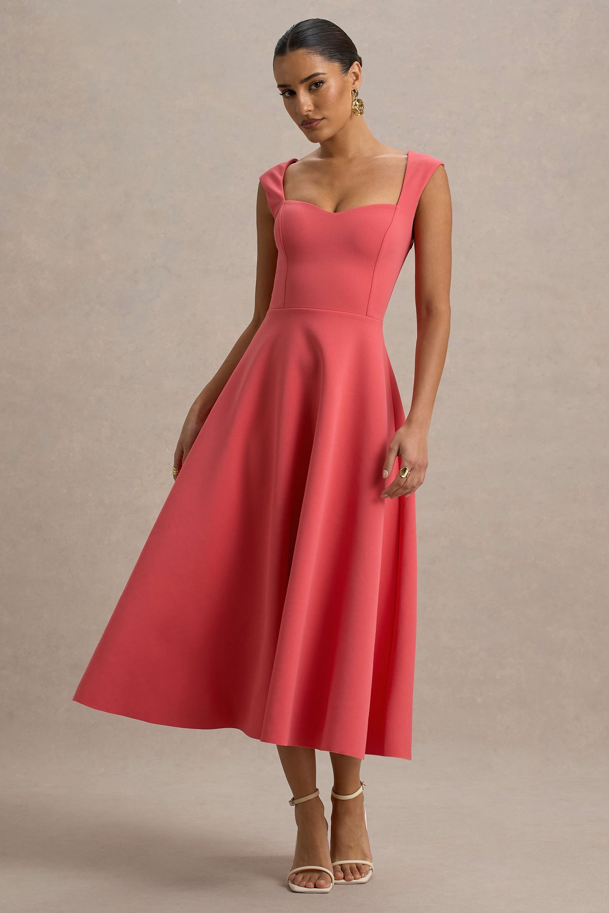 Formal Dresses Coral Midi Dresses Uk Andromeda Coral Sweetheart-Neck Midi Dress UK 12 Coral Formal Dresses Coral Midi Dresses Uk Andromeda Coral Sweetheart-Neck Midi Dress UK 12 Coral