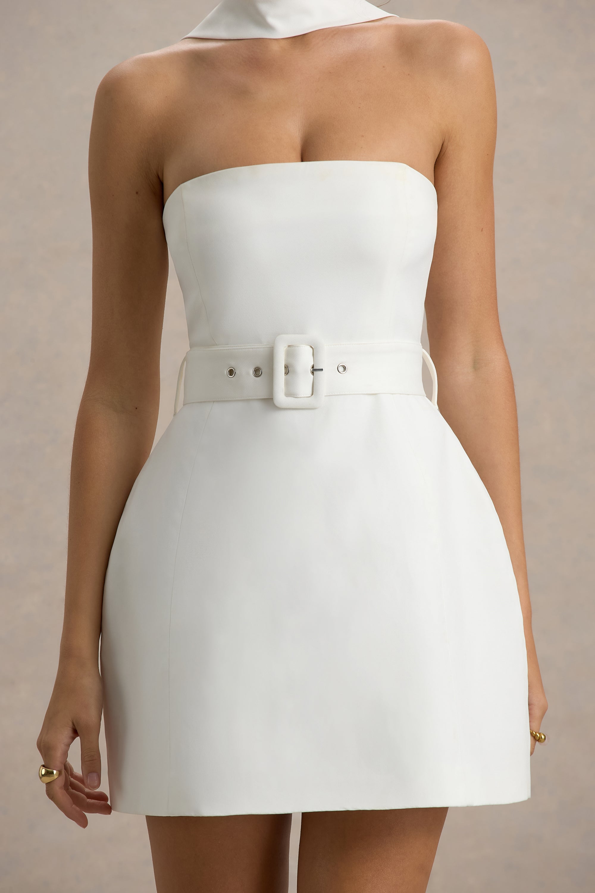 high tide buttoned textured mini dress white Maurice White Button Up Mini Dress