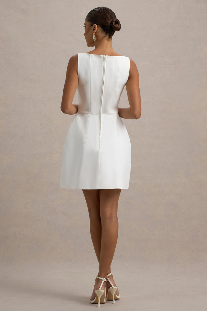 cheri mini dress Cheri White Tailored Sleeveless Mini Dress – Club L London