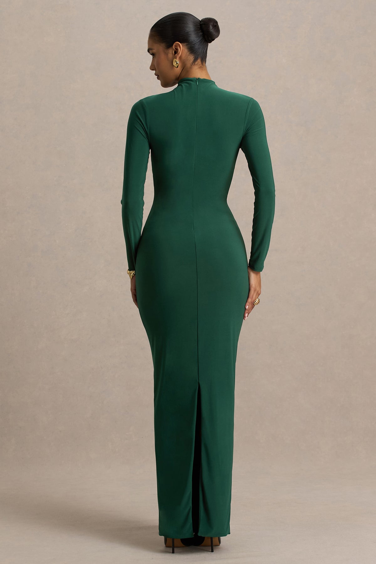 Zadie | Teal High-Neck Maxi Dress With Gathered-Detail - UK 10 PINE GROVE Zadie | Teal High-Neck Maxi Dress With Gathered-Detail - UK 10 PINE GROVE