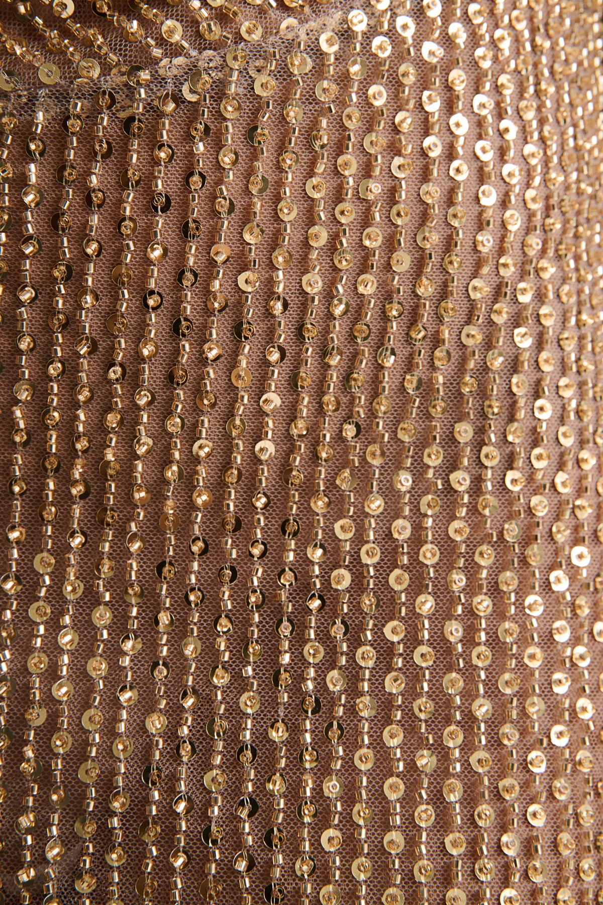 Anele | Gold Sequin High-Neck Sheer Maxi Dress with Sash and Open-Back - UK 6 Gold Anele | Gold Sequin High-Neck Sheer Maxi Dress with Sash and Open-Back - UK 6 Gold