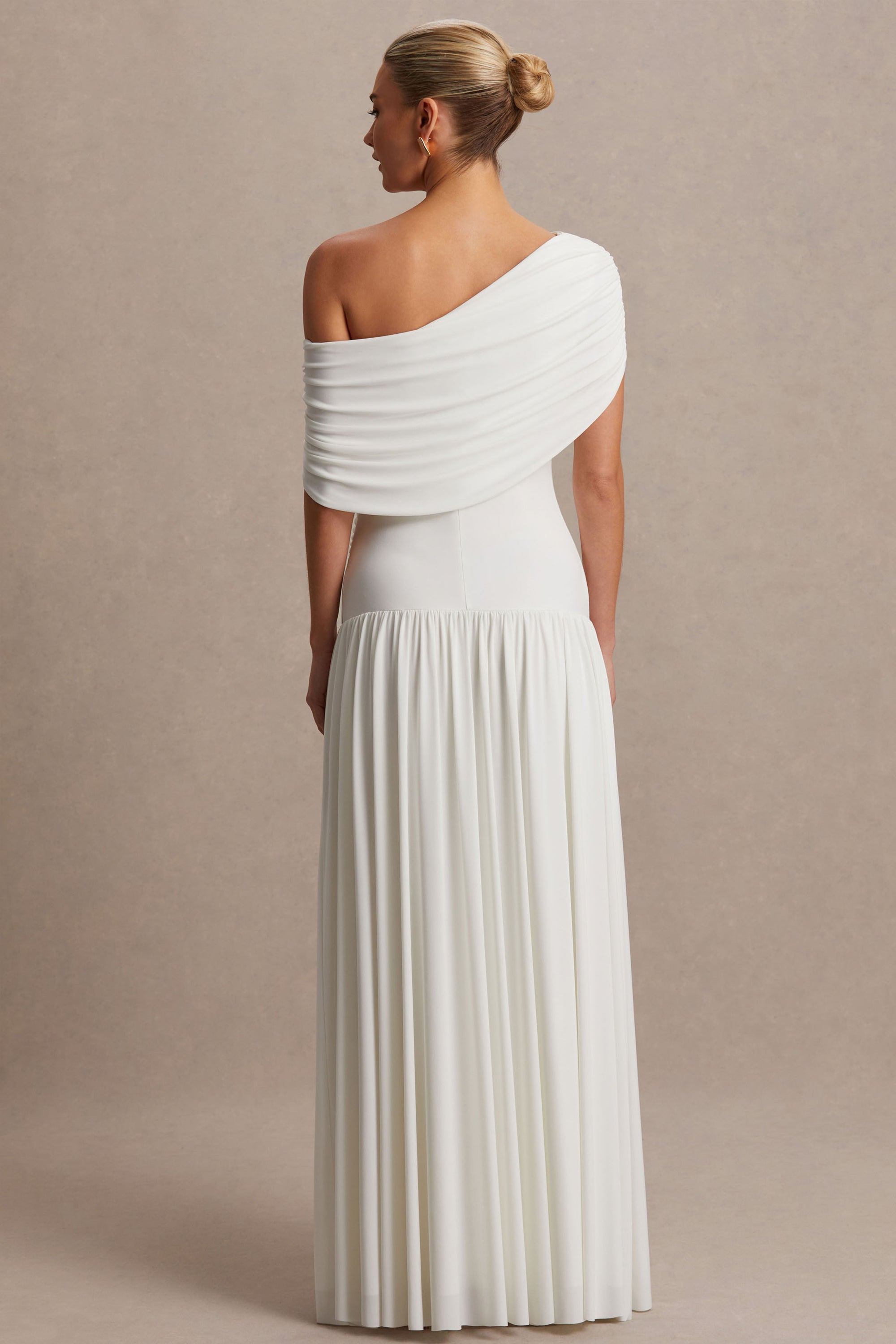 club london white maternity dress Avril White Square Neck Maternity Maxi Dress with Split Club L London