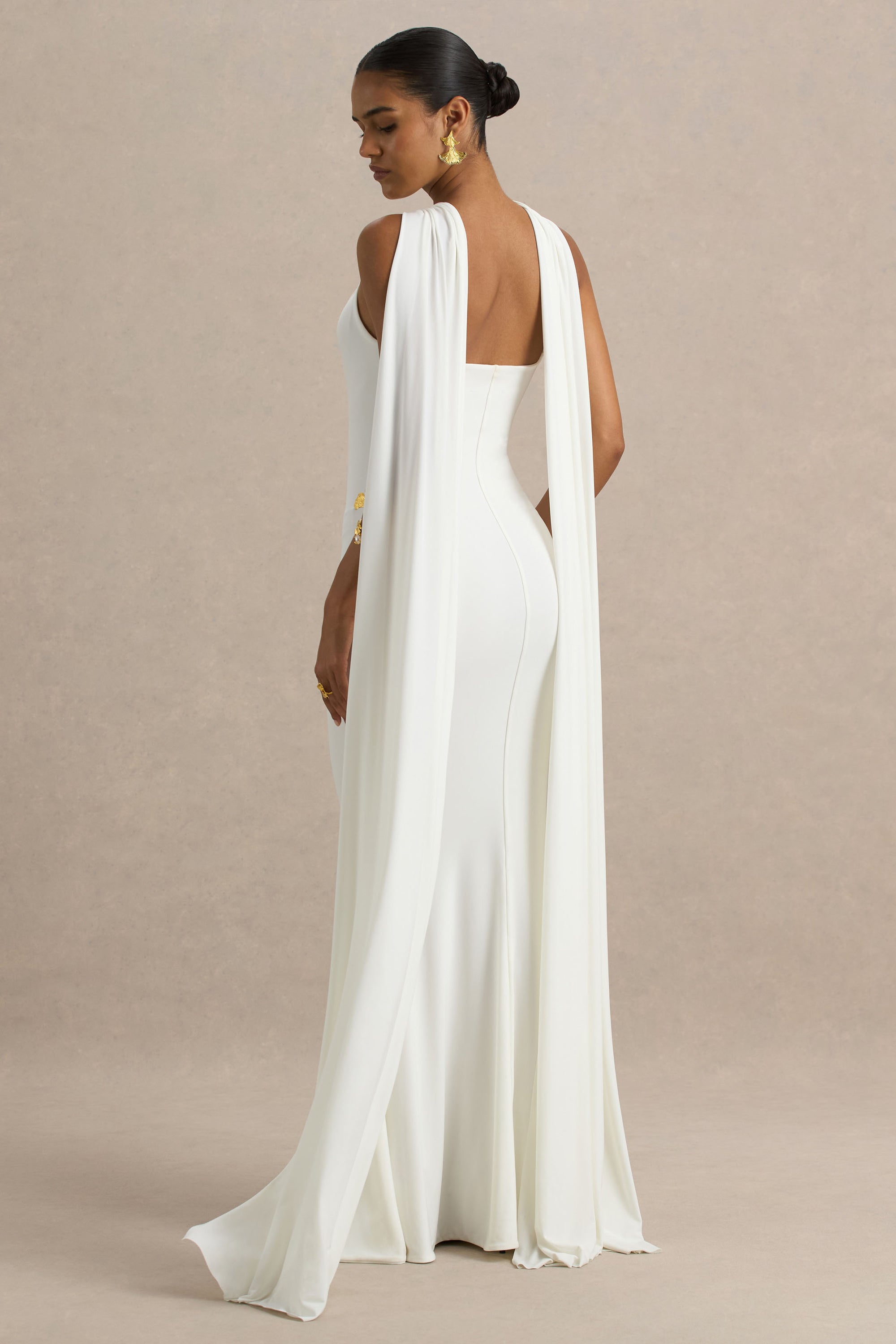 white twist halter dress Plot Twist White Sheer Halter Maxi Dress With Built-In Bodysuit, L