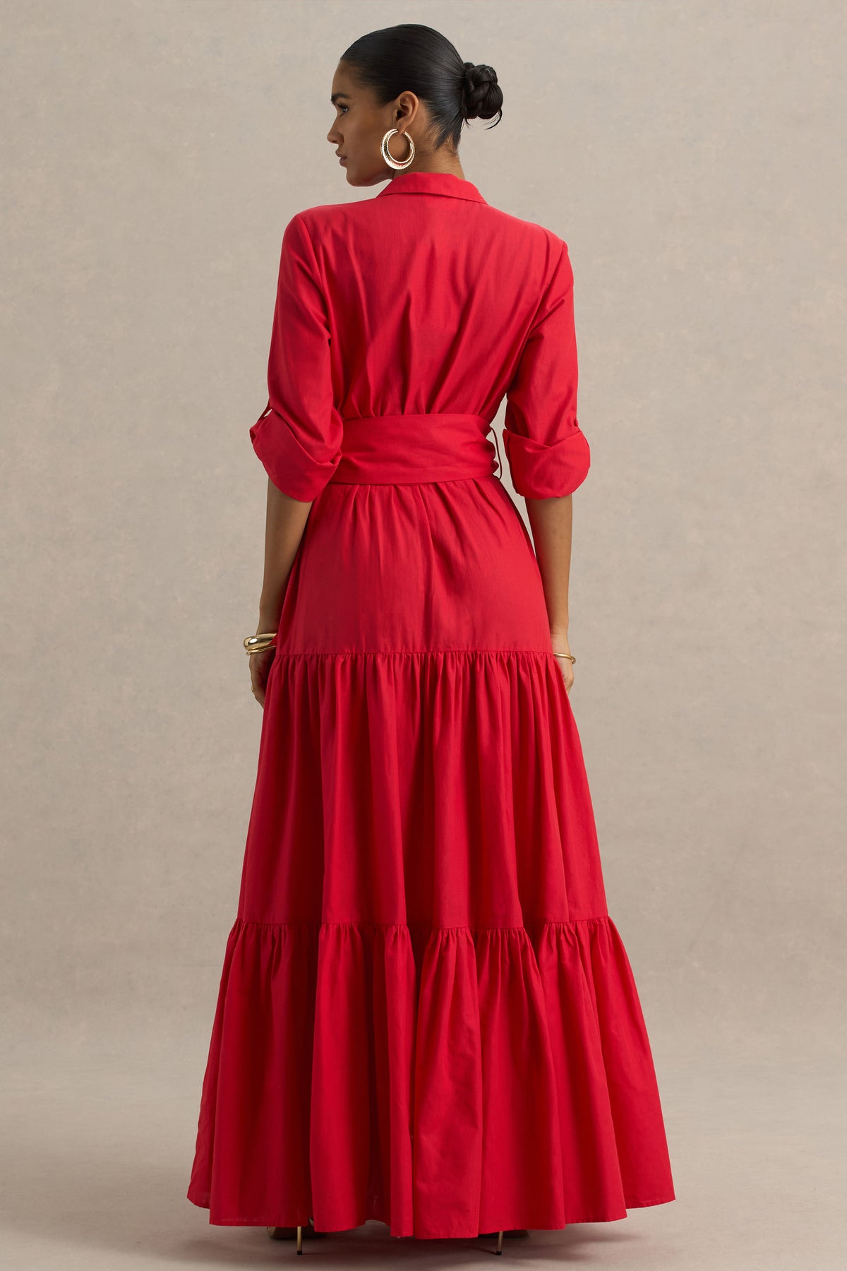 Sydney | Red Belted Maxi Shirt Dress - UK 10 Red Sydney | Red Belted Maxi Shirt Dress - UK 10 Red