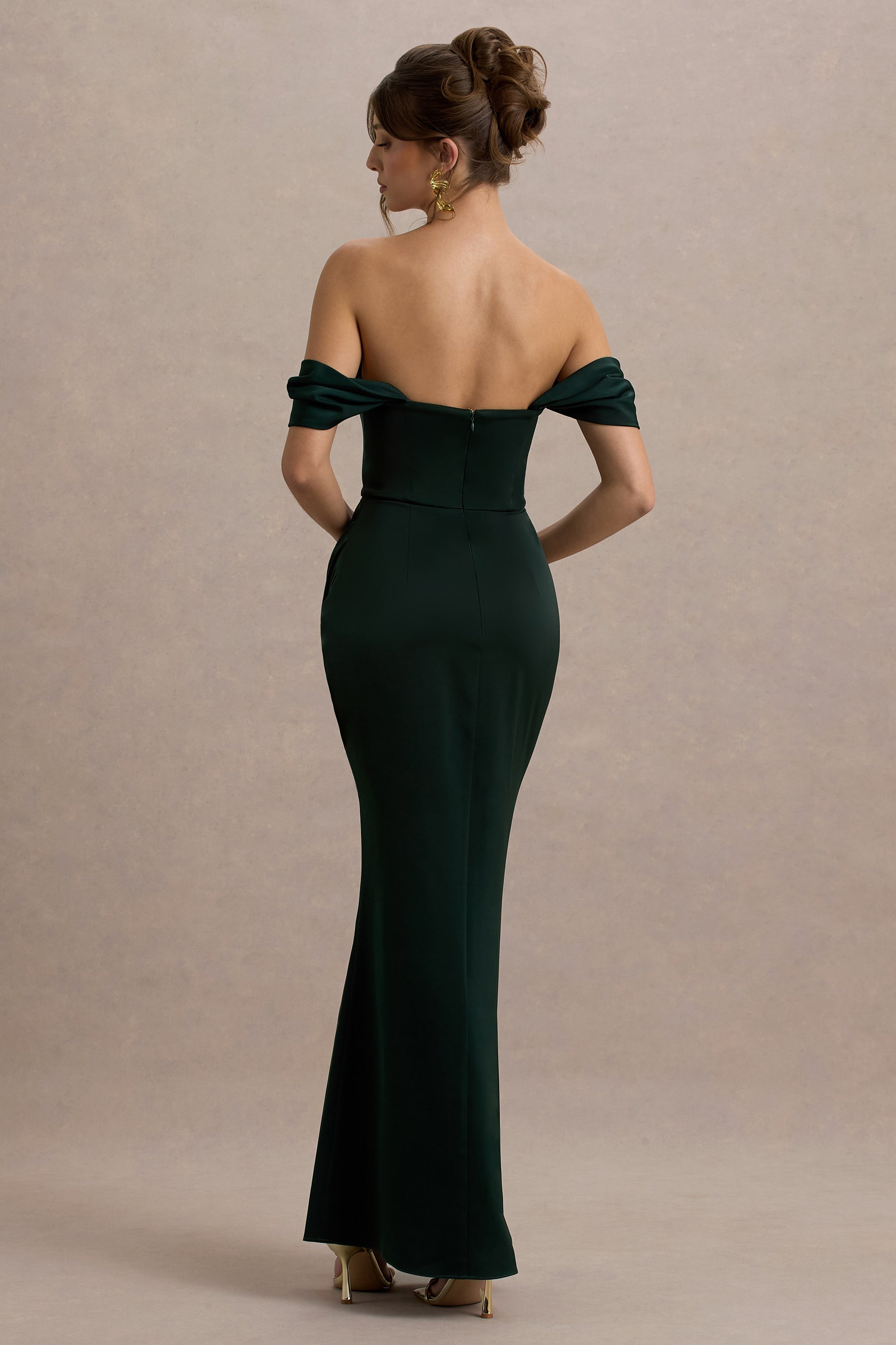 bardot green dresses Bardot Kartia Long Sleeve Maxi Dress Emerald Gr