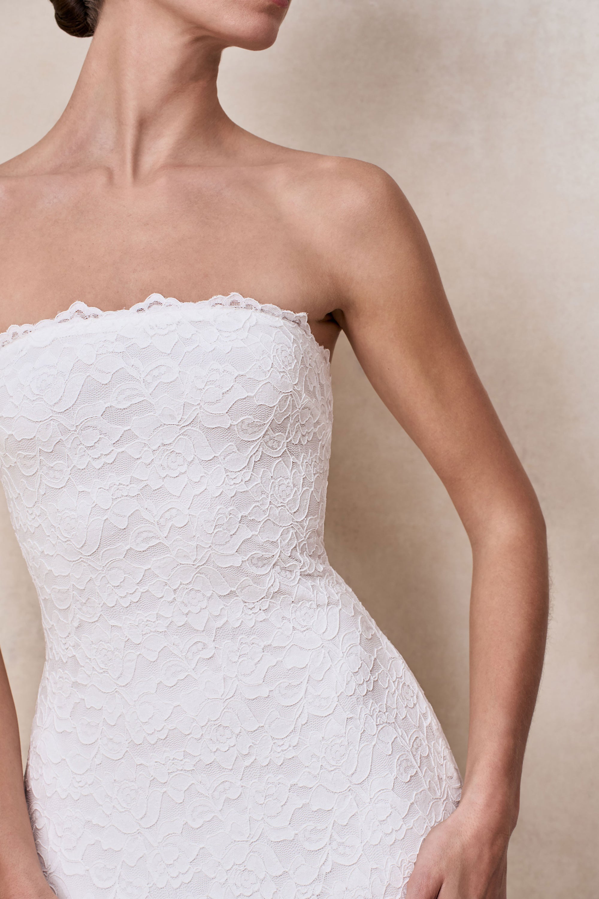white scuba bandeau maxi dress self-portrait - White Bandeau Maxi Dress