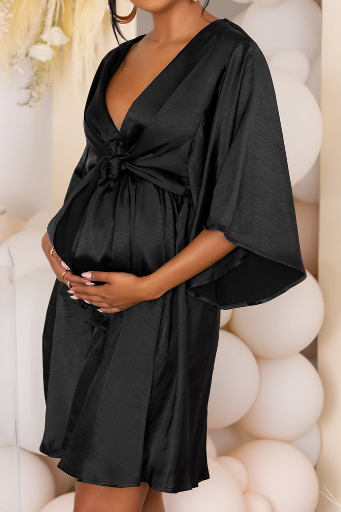 ASOS Maternity ASOS DESIGN Maternity V-neck mini slip dress in black -  ShopStyle