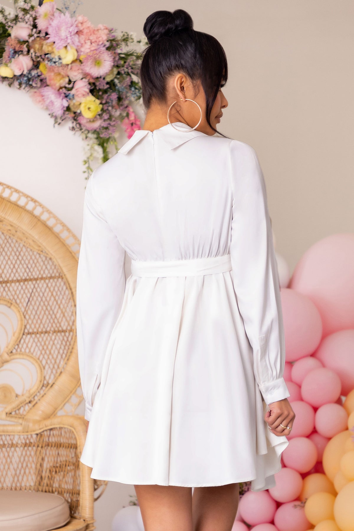Sweet Lullaby Maternity White Belted Wrap Mini Dress – Club L