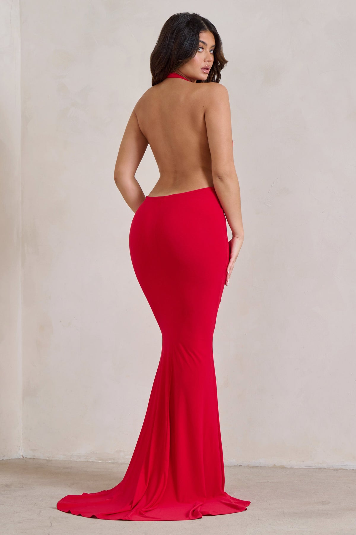 Saffina Red Cowl Neck Low Back Maxi Dress – Club L London - USA