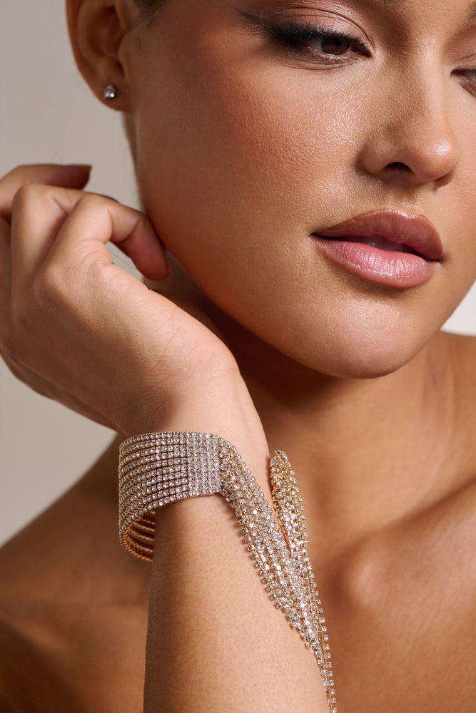 Penny Silver Diamante Tassel Cuff Bracelet – Club L London - USA