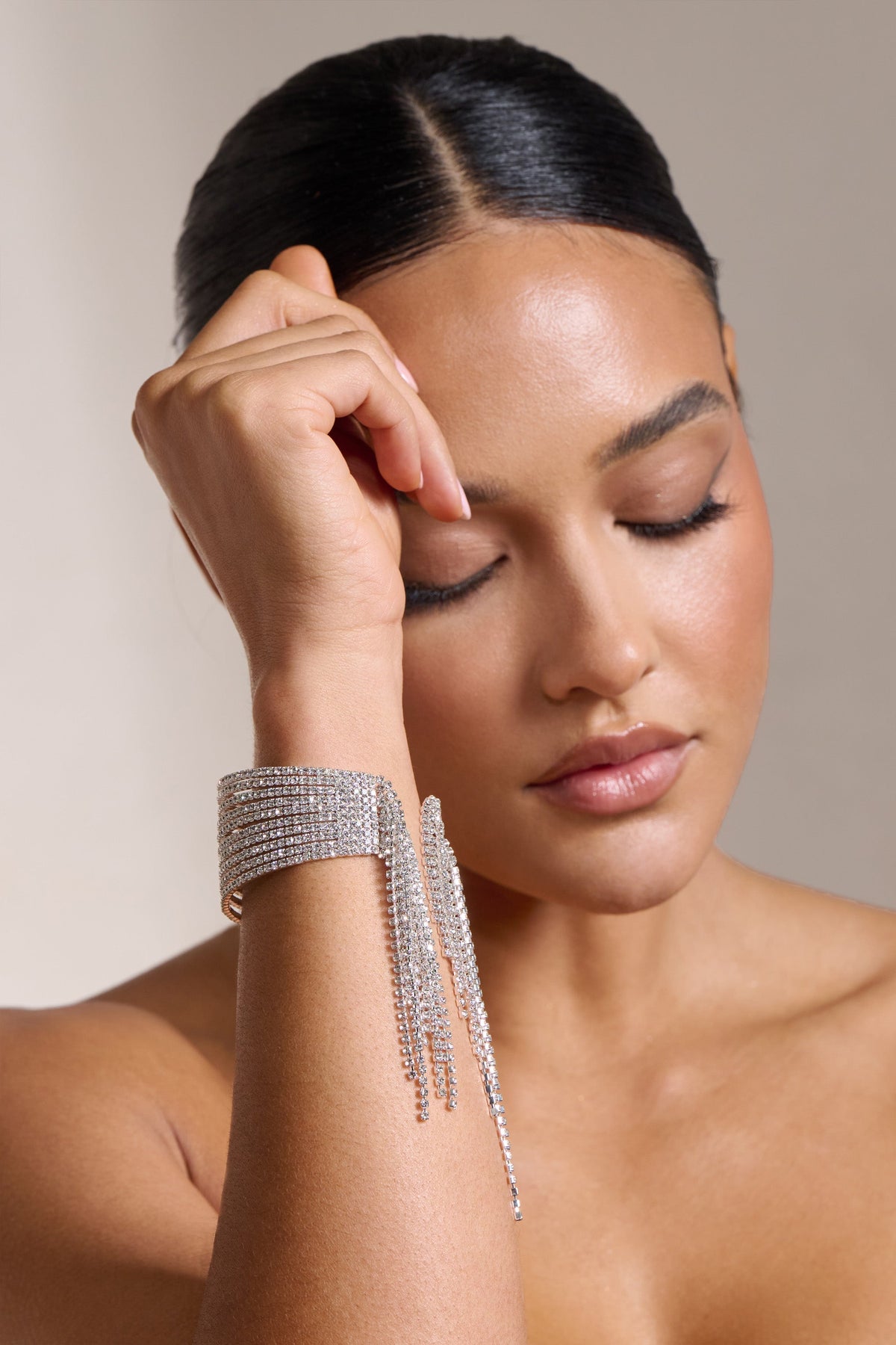 Penny Silver Diamante Tassel Cuff Bracelet – Club L London - USA