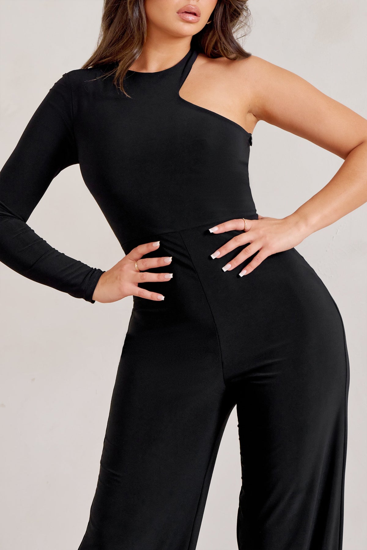 Halter jumpsuit with rhinestone cut-out - PULL&BEAR